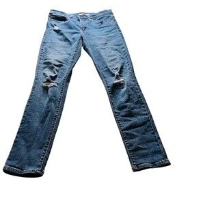 Levi’s 711 Skinny Jeans Womens Size 27 Blue Medium Wash Distressed Ripped